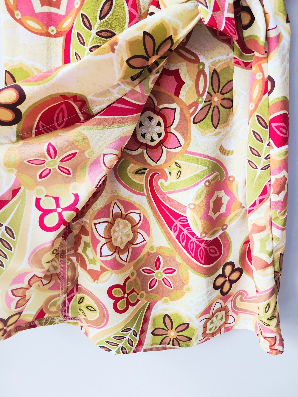 Vintage Floral Paisley Wrap Mini Skirt - Picture 8 of 10